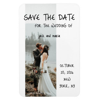 Rustieke Terracotta Bloemen Save the Date Kaart Magneet
