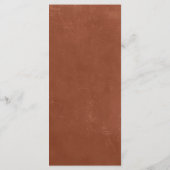 Rustieke Terracotta Bloemen Wedding Menu Kaart (Achterkant)