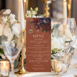 Rustieke Terracotta Bloemen Wedding Menu Kaart
