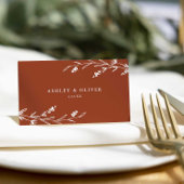 Rustieke Terracotta Bloemen Wildflower Bruiloft Plaatskaartje