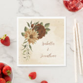 Rustieke terracotta bloemengroen servetten (Insitu)