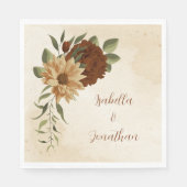 Rustieke terracotta bloemengroen servetten (Voorkant)