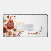 Rustieke Terracotta Bloemennaam Bureaumat (Keyboard & Muis)