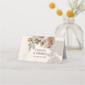 Rustieke terracotta bloemensalie groen boog plaatskaartje (Achterkant)