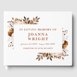 Rustieke terracotta bloemig in liefdevolle herinne gastenboek