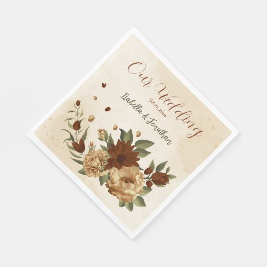 rustieke terracotta bloemrijke groenvoorziening servet (Hoek)