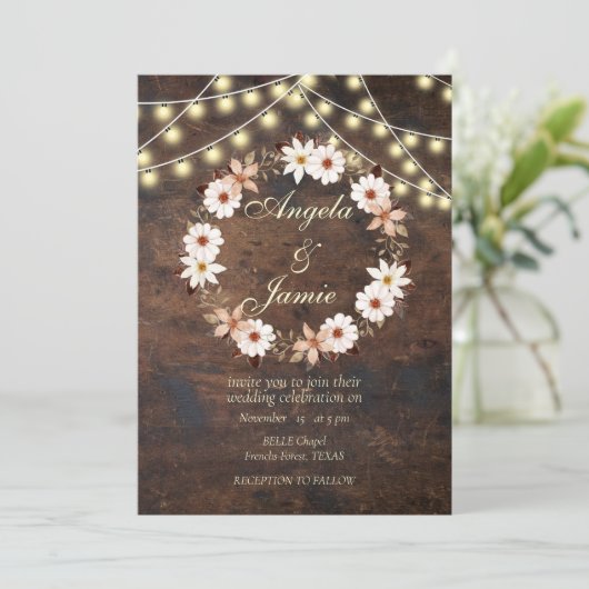 RUSTIEKE TERRACOTTA BOHO BLOEMENBRUILOFT KAART (Staand voorkant)