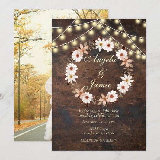 RUSTIEKE TERRACOTTA BOHO BLOEMENBRUILOFT KAART (Voorkant / Achterkant)