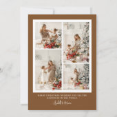 Rustieke Terracotta Boho Oval Foto Kerstmis Feestdagenkaart (Achterkant)