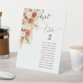 Rustieke Terracotta Boho Pampas Afstudeertafel Nr. Reclamebord Met Voetstuk (Insitu)