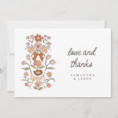 Rustieke Terracotta Boog & Bloesem Huwelijk Bedankkaart (Voorkant)
