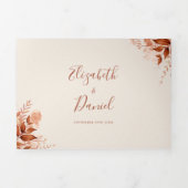 Rustieke Terracotta Boog Foto Herfst Bruiloft Drieluik Uitnodiging (Cover)