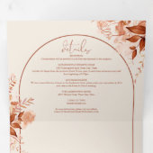 Rustieke Terracotta Boog Foto Herfst Bruiloft Drieluik Uitnodiging (Binnenzijde eerst)