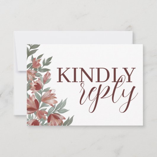 Rustieke Terracotta Botanische RSVP Bruiloft (Voorkant)