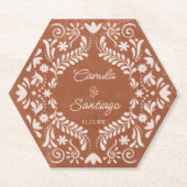 Rustieke Terracotta bruiloft Kartonnen Onderzetters (Voorkant)