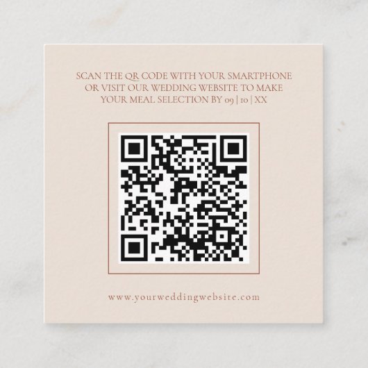 Rustieke Terracotta Bruiloft Menu Behuizing Kaart (Achterkant)