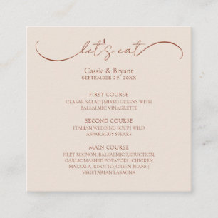 Rustieke Terracotta Bruiloft Menu Behuizing Kaart