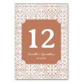 Rustieke Terracotta Bruiloft Tafel Kaart (Achterkant)