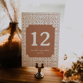 Rustieke Terracotta Bruiloft Tafel Kaart