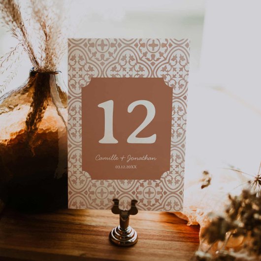 Rustieke Terracotta Bruiloft Tafel Kaart