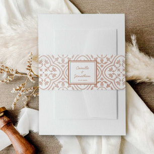 Rustieke Terracotta bruiloft Uitnodigingen Wikkel