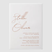 Rustieke Terracotta Calligrafie Bruiloft Vellum Uitnodigingen (Voorkant)