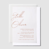 Rustieke Terracotta Calligrafie Bruiloft Vellum Uitnodigingen (Offset)