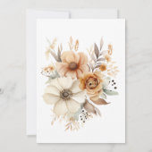 Rustieke Terracotta Cream Bloemen Verlovingsfeest Kaart (Achterkant)