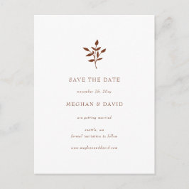 Rustieke Terracotta Eenvoudige Botanische Save The Aankondigingskaart