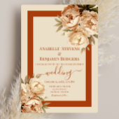 Rustieke Terracotta en Crème Bloemen QR code Bruil Kaart