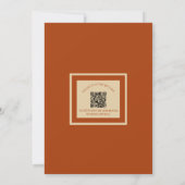 Rustieke Terracotta en Crème Bloemen QR code Bruil Kaart (Achterkant)