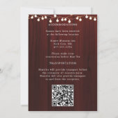 Rustieke Terracotta en Maroon Bloemen Huwelijk Kaart (Achterkant)