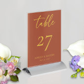 Rustieke terracotta en mosterd bruiloft receptie kaart