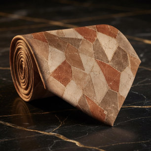 Rustieke Terracotta en Zandsteen Marmeren Geometri Stropdas