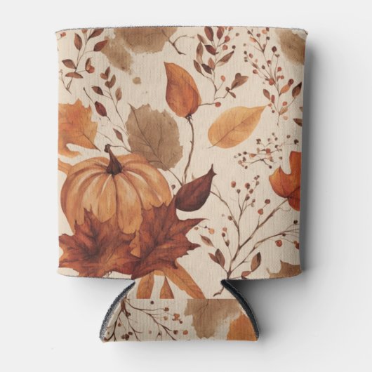 Rustieke Terracotta Esdoornbladeren Herfst Bruilof Blikjeskoeler (Voorkant)