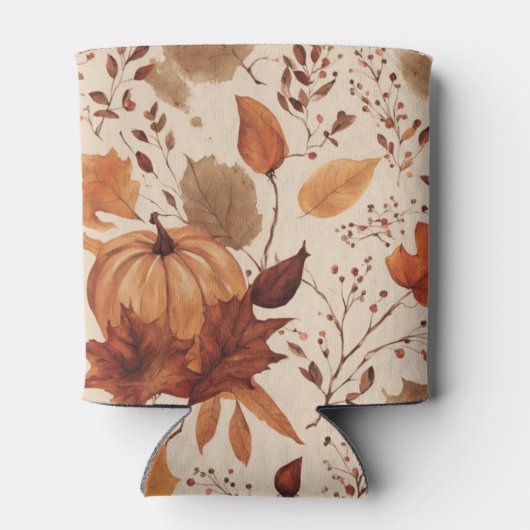 Rustieke Terracotta Esdoornbladeren Herfst Bruilof Blikjeskoeler (Achterkant)