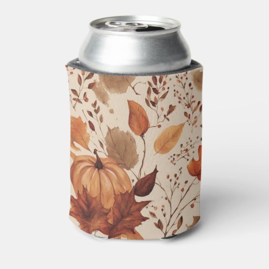 Rustieke Terracotta Esdoornbladeren Herfst Bruilof Blikjeskoeler (Blikje Achterkant)