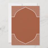 Rustieke Terracotta Etnische Indiase Boog Bruiloft Kaart (Achterkant)