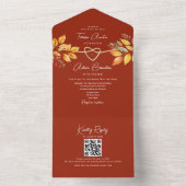 Rustieke Terracotta Fall Wedding All In One Uitnodiging (Binnen)