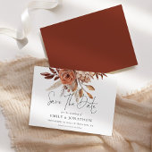 Rustieke Terracotta Florals Bruiloft Save The Date
