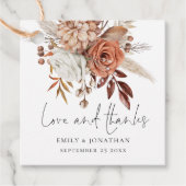 Rustieke Terracotta Florals Liefde Bedankt Bruilof Bedankjes Labels (Voorkant)