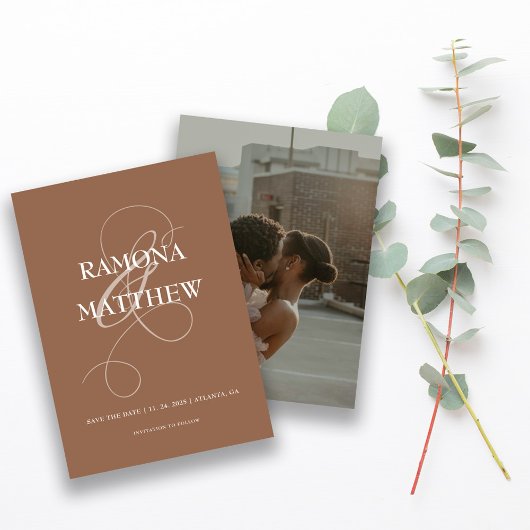 Rustieke Terracotta Foto Ampersand Save The Date
