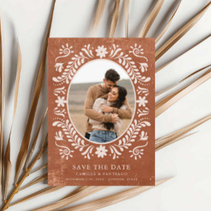 Rustieke Terracotta Foto Save the Date