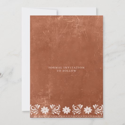 Rustieke Terracotta Foto Save the Date (Achterkant)