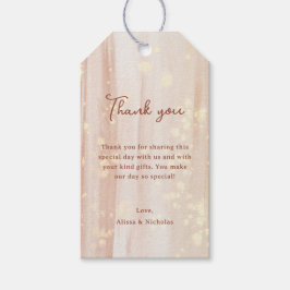 Rustieke Terracotta Goud Monogram Bruiloft Dank u Cadeaulabel