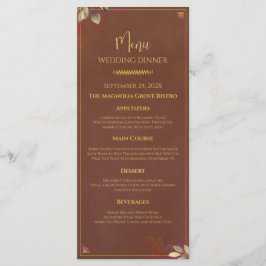 Rustieke Terracotta & Gouden Trouwdiner Menu