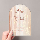 Rustieke Terracotta & Gouden Waterverf Trouwen Acryl Uitnodigingen (Insitu (Draagbaar))