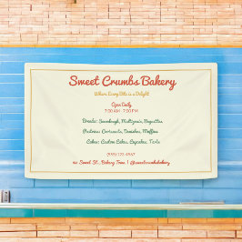 Rustieke terracotta, groen, mosterdgele bakkerij spandoek