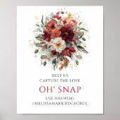 Rustieke Terracotta Herfst Bloem Teken Oh Snap Poster (Voorkant)