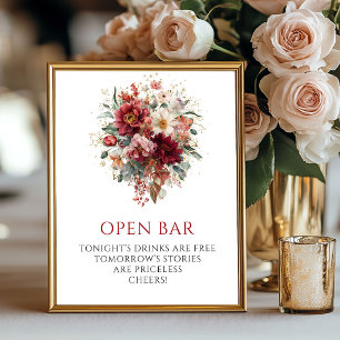Rustieke Terracotta Herfst Bloemstuk Open Bar Bord Poster